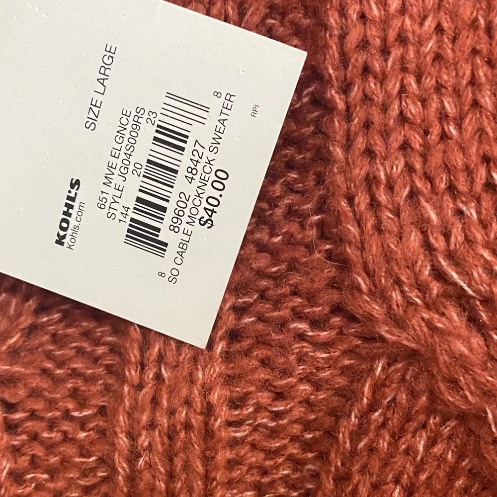SO Women's Brick Red Turtleneck Sweater - Picture 3 of 3
